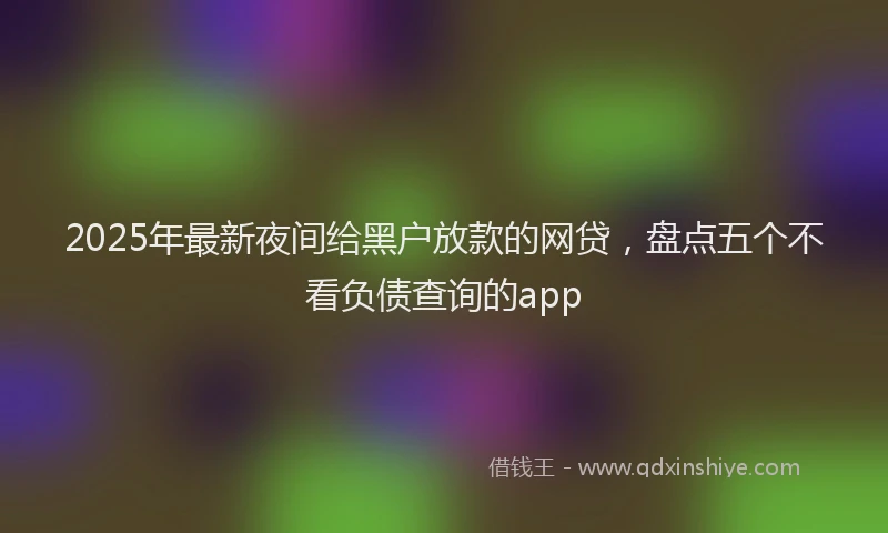 2025年最新夜间给黑户放款的网贷，盘点五个不看负债查询的app