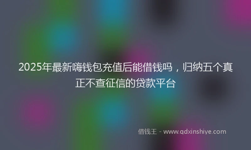 2025年最新嗨钱包充值后能借钱吗，归纳五个真正不查征信的贷款平台