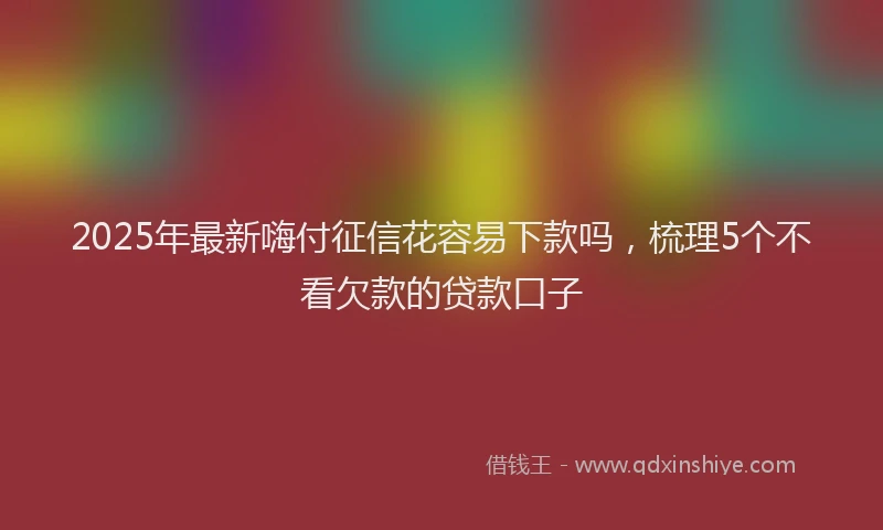 2025年最新嗨付征信花容易下款吗，梳理5个不看欠款的贷款口子