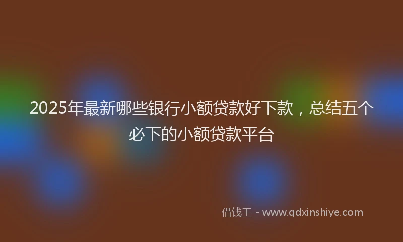 2025年最新哪些银行小额贷款好下款，总结五个必下的小额贷款平台