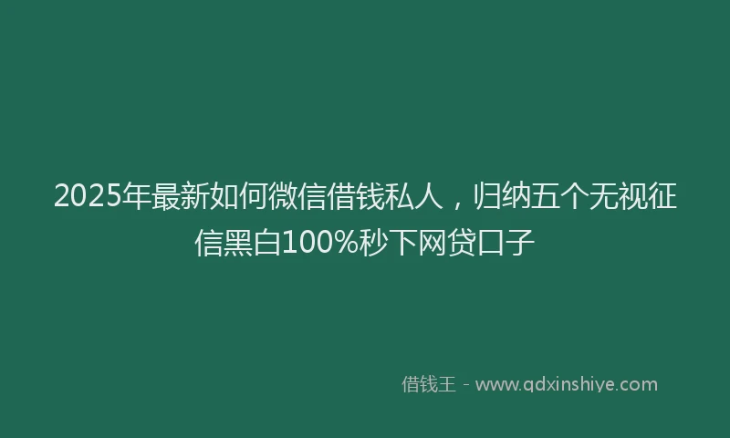 2025年最新如何微信借钱私人，归纳五个无视征信黑白100%秒下网贷口子