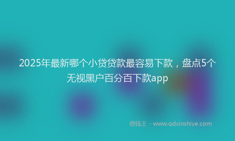 2025年最新哪个小贷贷款最容易下款，盘点5个无视黑户百分百下款app