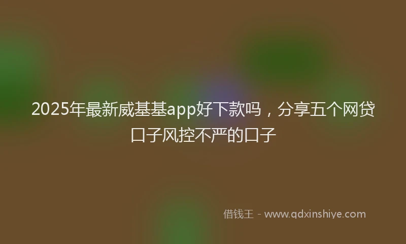 2025年最新威基基app好下款吗，分享五个网贷口子风控不严的口子