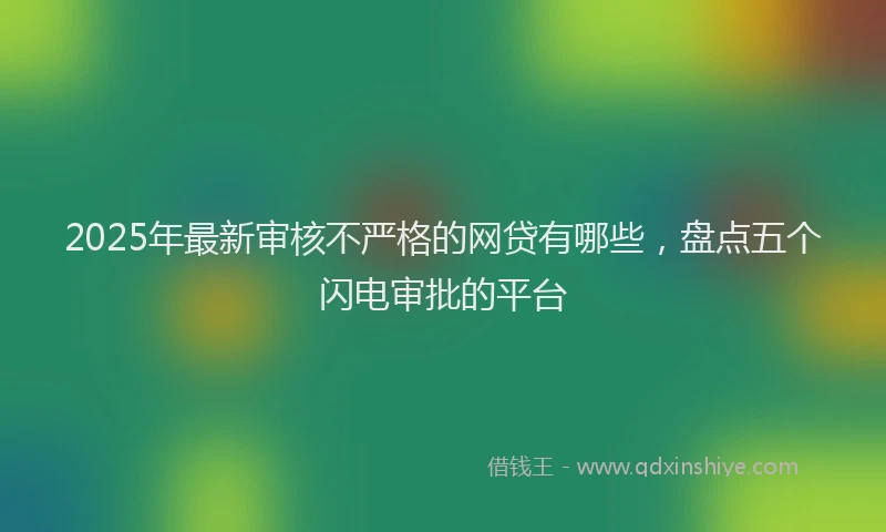2025年最新审核不严格的网贷有哪些，盘点五个闪电审批的平台