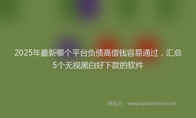 2025年最新哪个平台负债高借钱容易通过，汇总5个无视黑白好下款的软件
