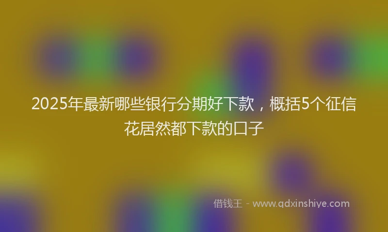 2025年最新哪些银行分期好下款，概括5个征信花居然都下款的口子