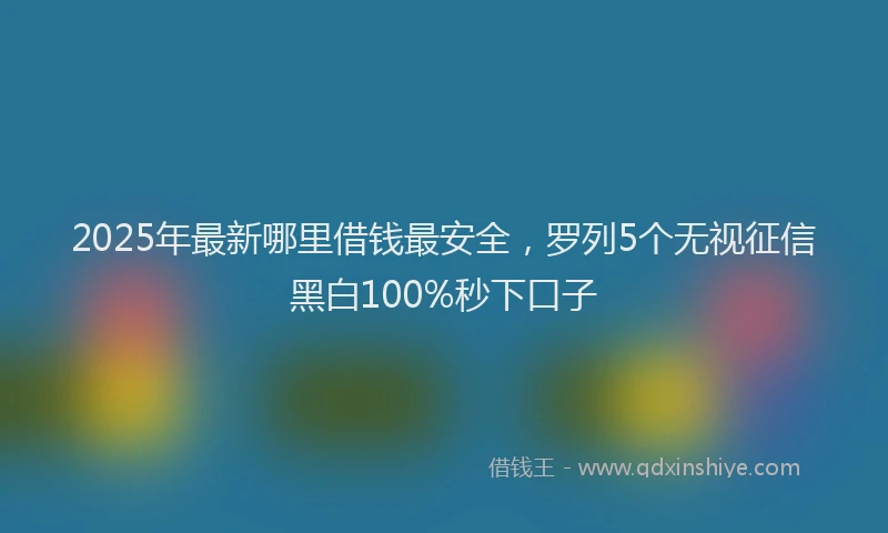 2025年最新哪里借钱最安全，罗列5个无视征信黑白100%秒下口子