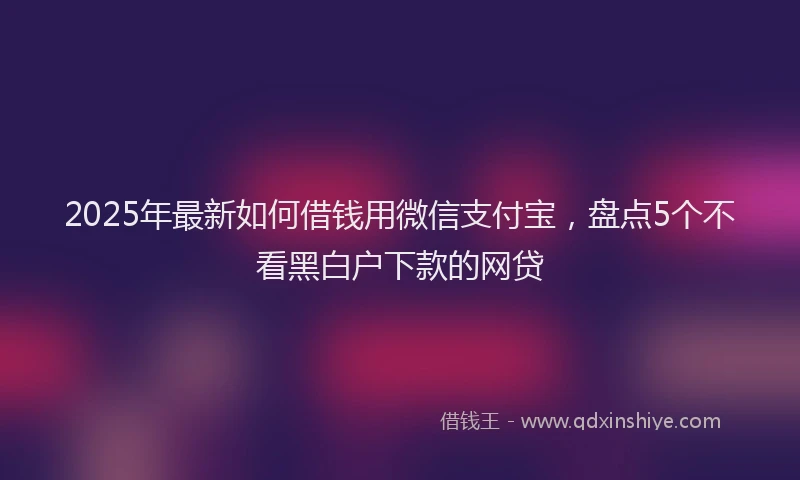 2025年最新如何借钱用微信支付宝，盘点5个不看黑白户下款的网贷