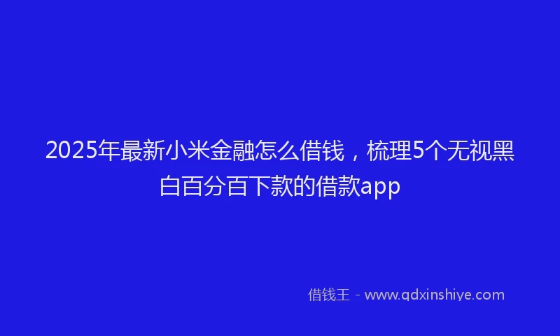 2025年最新小米金融怎么借钱，梳理5个无视黑白百分百下款的借款app