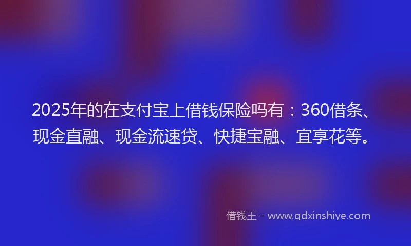 2025年的在支付宝上借钱保险吗有：360借条、现金直融、现金流速贷、快捷宝融、宜享花等。