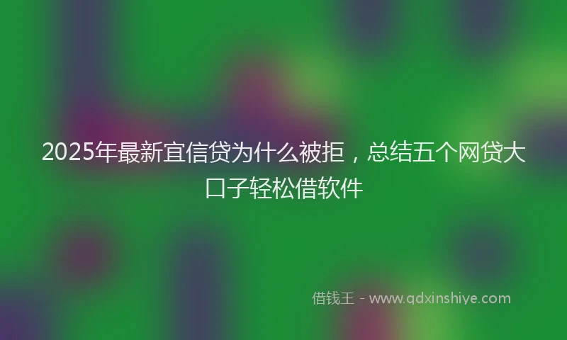 2025年最新宜信贷为什么被拒，总结五个网贷大口子轻松借软件