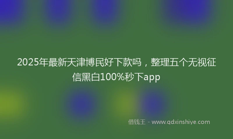 2025年最新天津博民好下款吗，整理五个无视征信黑白100%秒下app