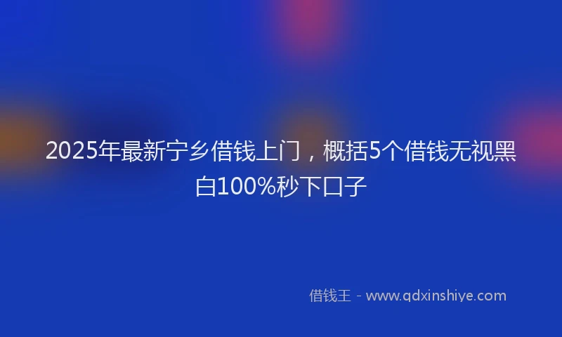 2025年最新宁乡借钱上门，概括5个借钱无视黑白100%秒下口子