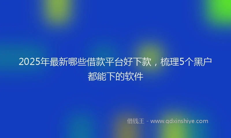2025年最新哪些借款平台好下款，梳理5个黑户都能下的软件