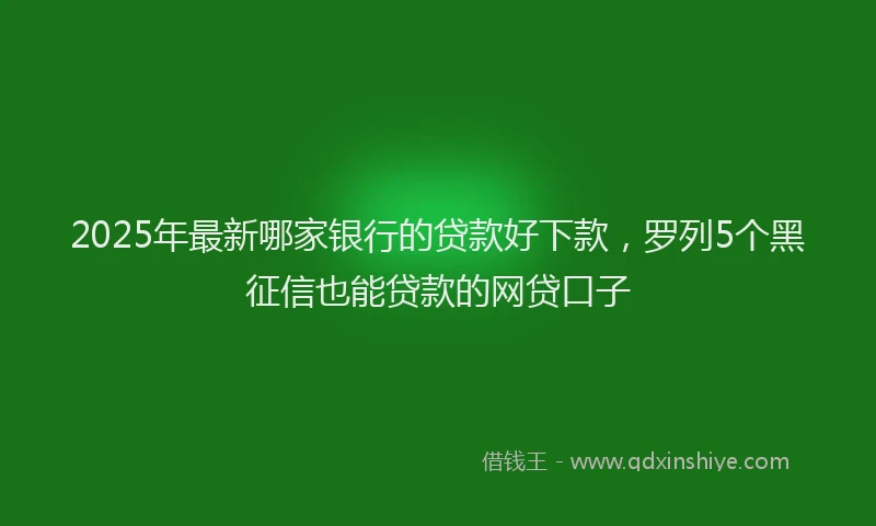2025年最新哪家银行的贷款好下款，罗列5个黑征信也能贷款的网贷口子