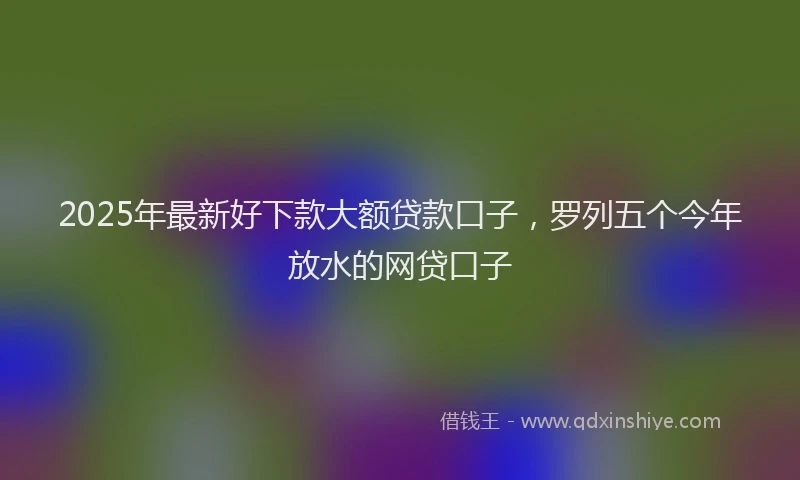 2025年最新好下款大额贷款口子，罗列五个今年放水的网贷口子