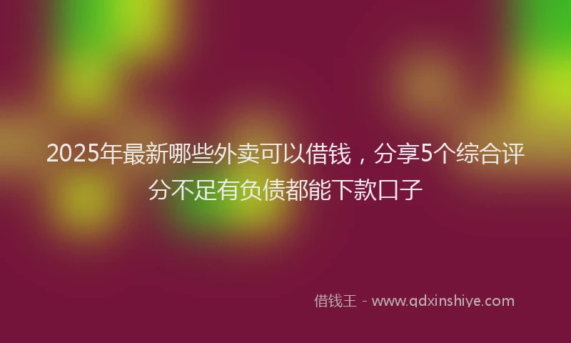 2025年最新哪些外卖可以借钱，分享5个综合评分不足有负债都能下款口子