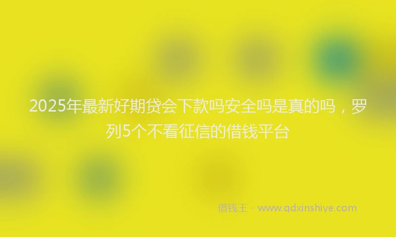 2025年最新好期贷会下款吗安全吗是真的吗，罗列5个不看征信的借钱平台