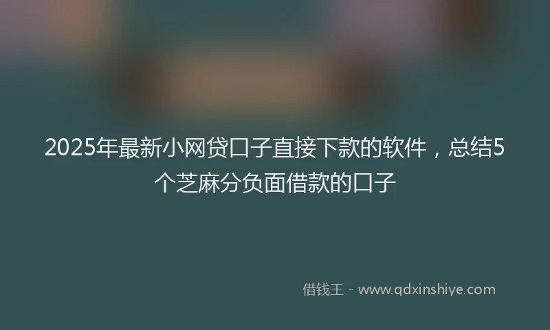 2025年最新小网贷口子直接下款的软件，总结5个芝麻分负面借款的口子