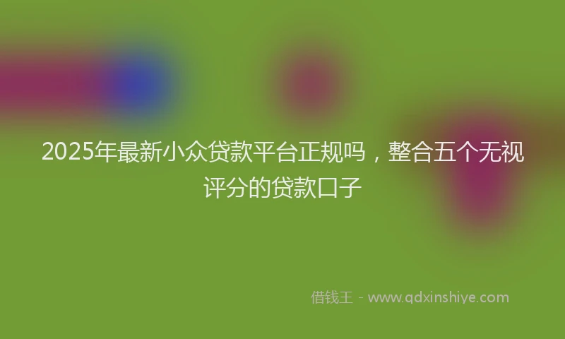 2025年最新小众贷款平台正规吗，整合五个无视评分的贷款口子