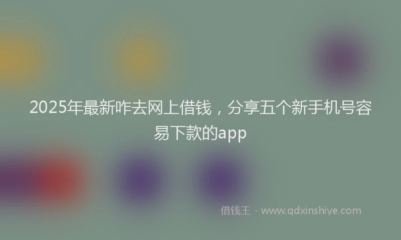 2025年最新咋去网上借钱，分享五个新手机号容易下款的app
