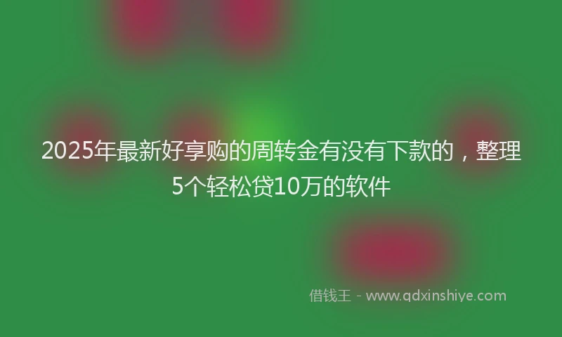 2025年最新好享购的周转金有没有下款的，整理5个轻松贷10万的软件