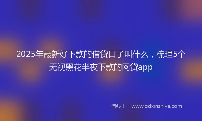 2025年最新好下款的借贷口子叫什么，梳理5个无视黑花半夜下款的网贷app
