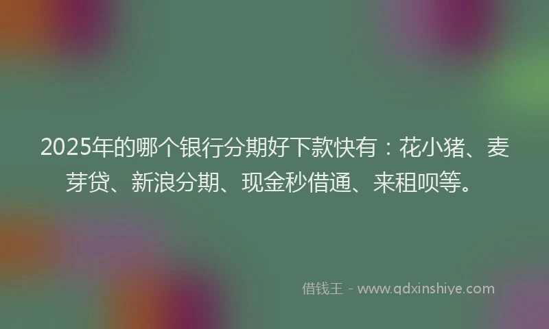 2025年的哪个银行分期好下款快有：花小猪、麦芽贷、新浪分期、现金秒借通、来租呗等。