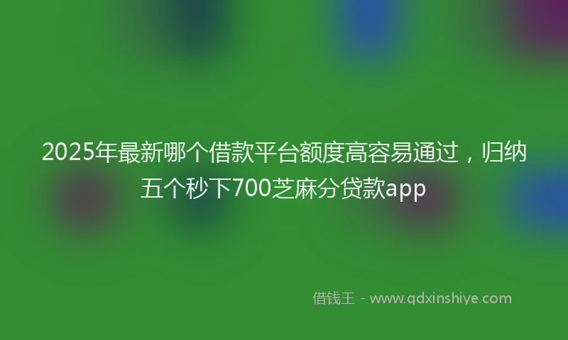 2025年最新哪个借款平台额度高容易通过，归纳五个秒下700芝麻分贷款app