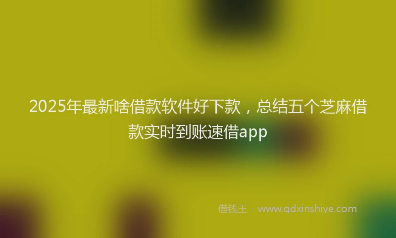 2025年最新啥借款软件好下款，总结五个芝麻借款实时到账速借app