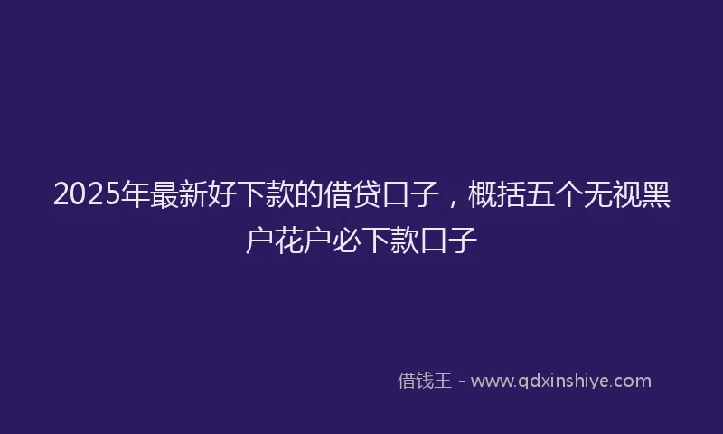 2025年最新好下款的借贷口子，概括五个无视黑户花户必下款口子