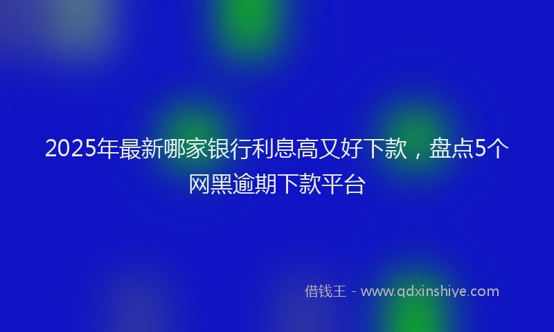 2025年最新哪家银行利息高又好下款，盘点5个网黑逾期下款平台