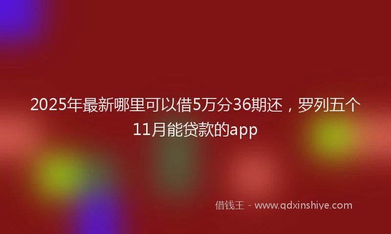 2025年最新哪里可以借5万分36期还，罗列五个11月能贷款的app