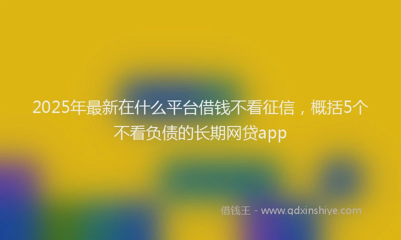 2025年最新在什么平台借钱不看征信，概括5个不看负债的长期网贷app