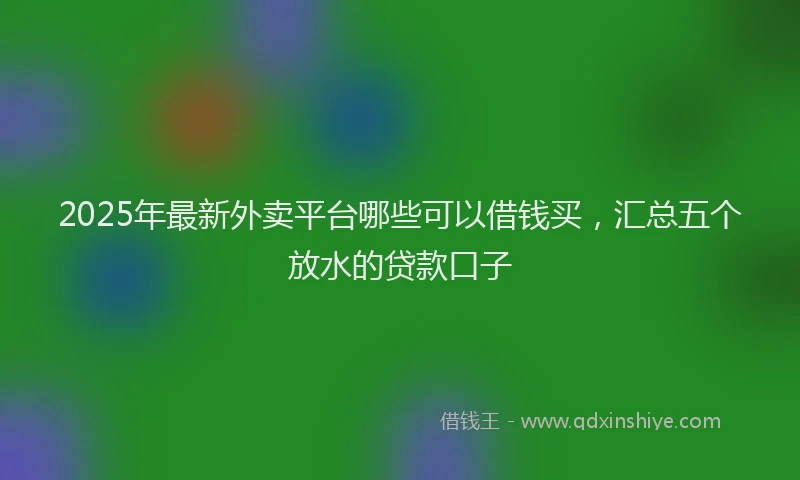 2025年最新外卖平台哪些可以借钱买，汇总五个放水的贷款口子