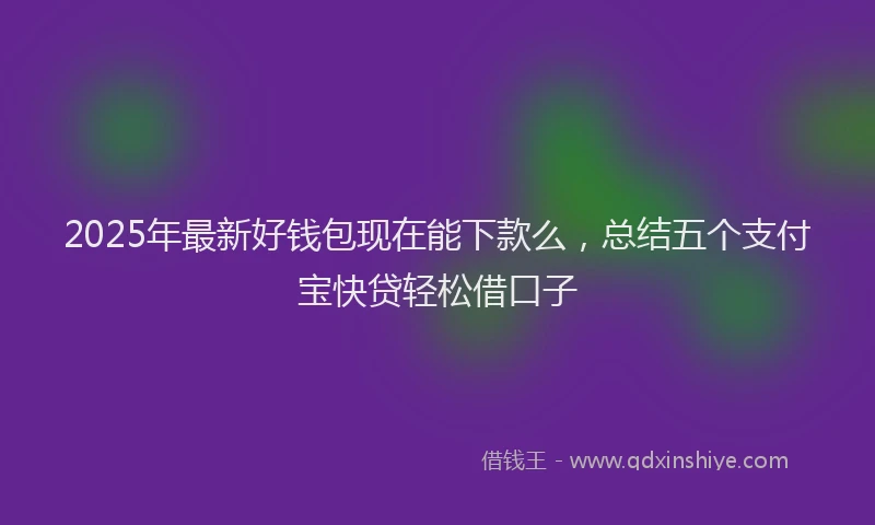 2025年最新好钱包现在能下款么，总结五个支付宝快贷轻松借口子