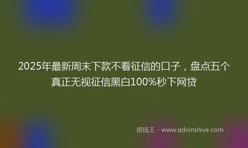 2025年最新周末下款不看征信的口子，盘点五个真正无视征信黑白100%秒下网贷