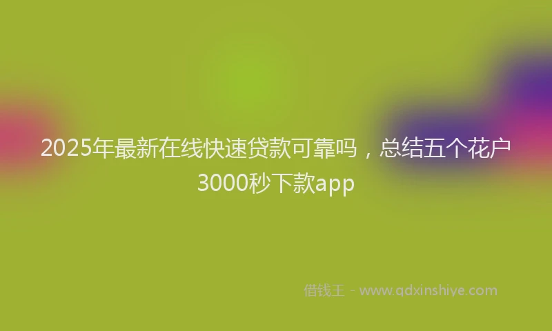 2025年最新在线快速贷款可靠吗，总结五个花户3000秒下款app