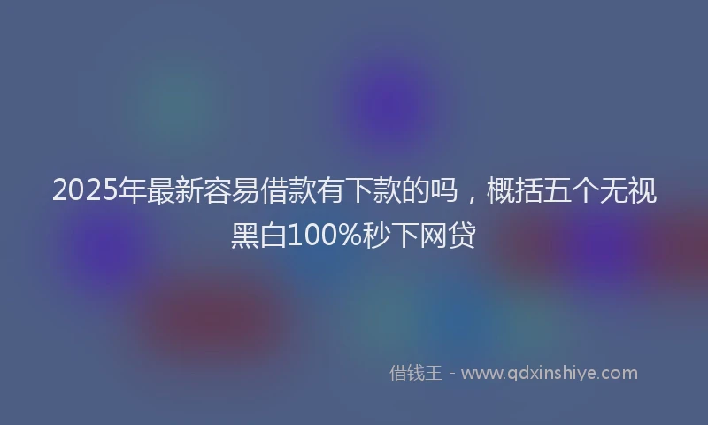 2025年最新容易借款有下款的吗，概括五个无视黑白100%秒下网贷