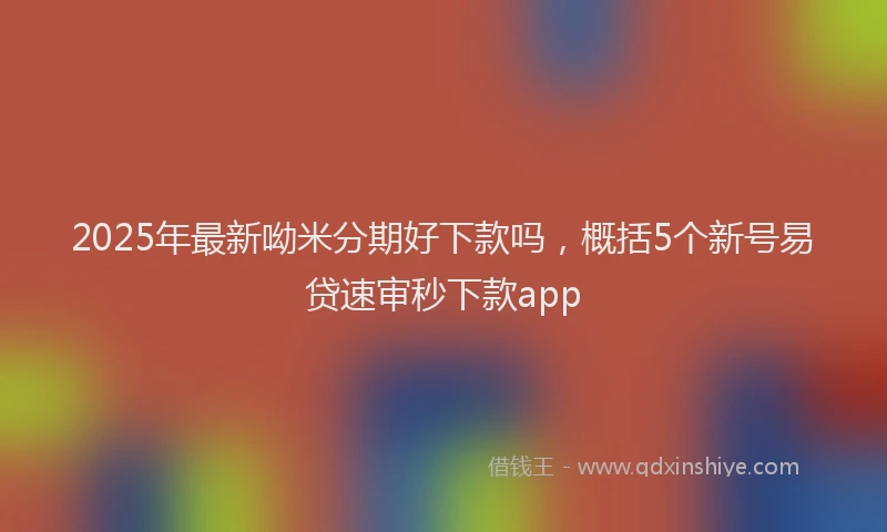 2025年最新呦米分期好下款吗，概括5个新号易贷速审秒下款app