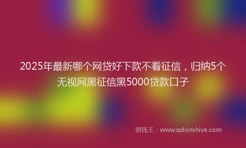 2025年最新哪个网贷好下款不看征信，归纳5个无视网黑征信黑5000贷款口子