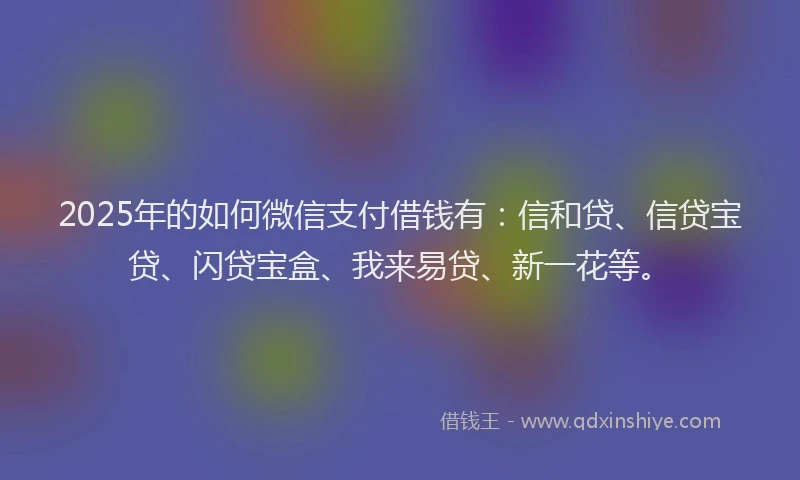 2025年的如何微信支付借钱有：信和贷、信贷宝贷、闪贷宝盒、我来易贷、新一花等。