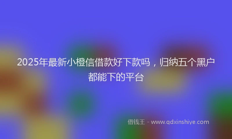 2025年最新小橙信借款好下款吗，归纳五个黑户都能下的平台