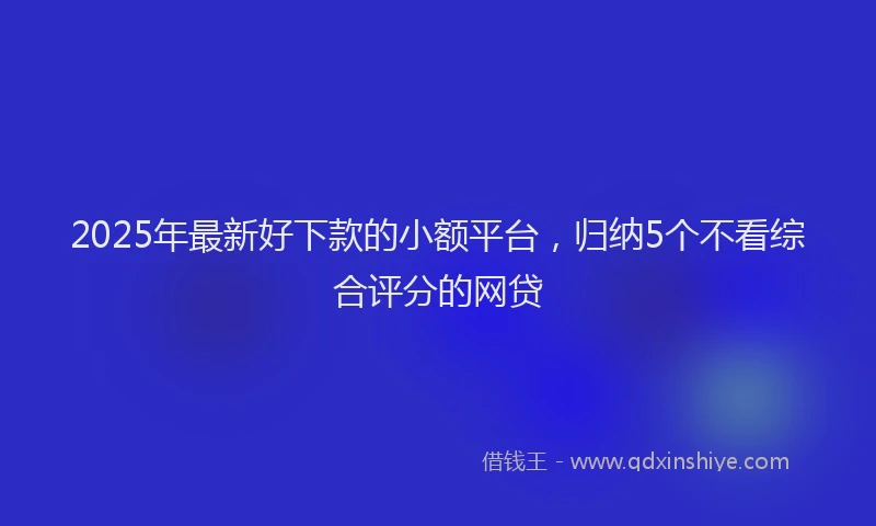 2025年最新好下款的小额平台，归纳5个不看综合评分的网贷