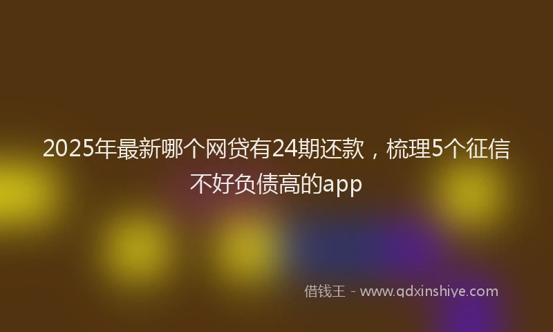 2025年最新哪个网贷有24期还款，梳理5个征信不好负债高的app