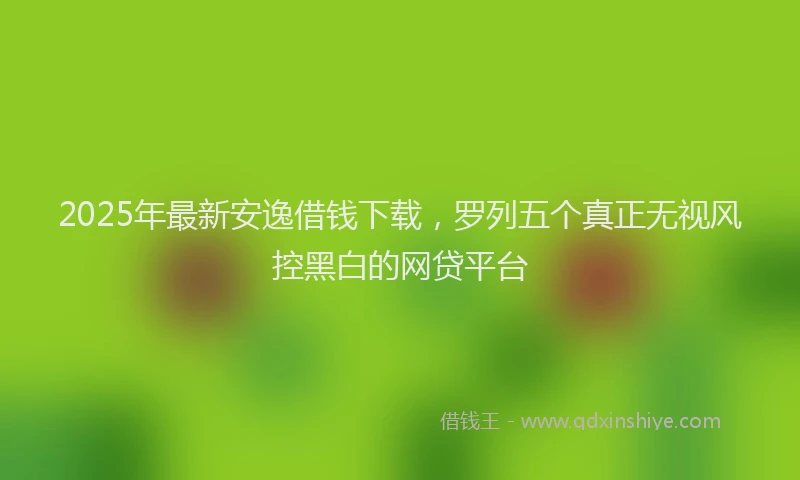 2025年最新安逸借钱下载，罗列五个真正无视风控黑白的网贷平台