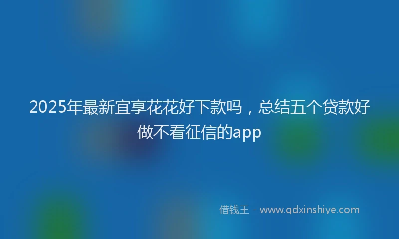 2025年最新宜享花花好下款吗，总结五个贷款好做不看征信的app