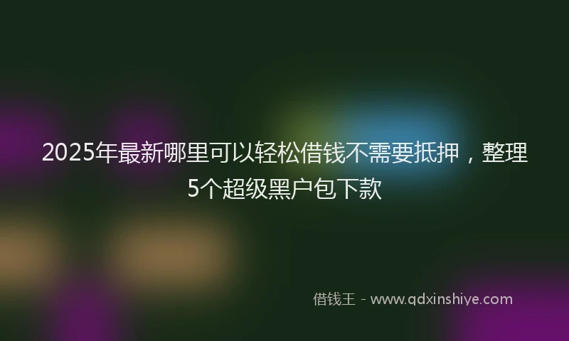 2025年最新哪里可以轻松借钱不需要抵押，整理5个超级黑户包下款