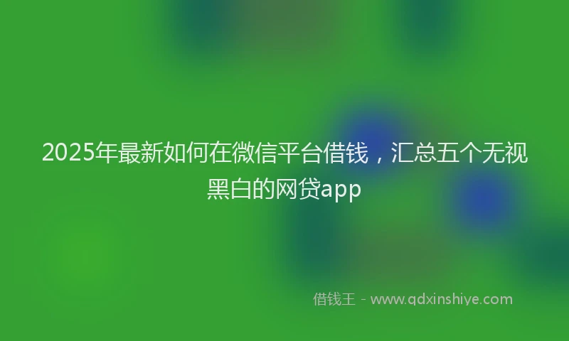 2025年最新如何在微信平台借钱，汇总五个无视黑白的网贷app