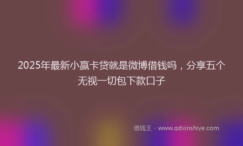 2025年最新小赢卡贷就是微博借钱吗，分享五个无视一切包下款口子